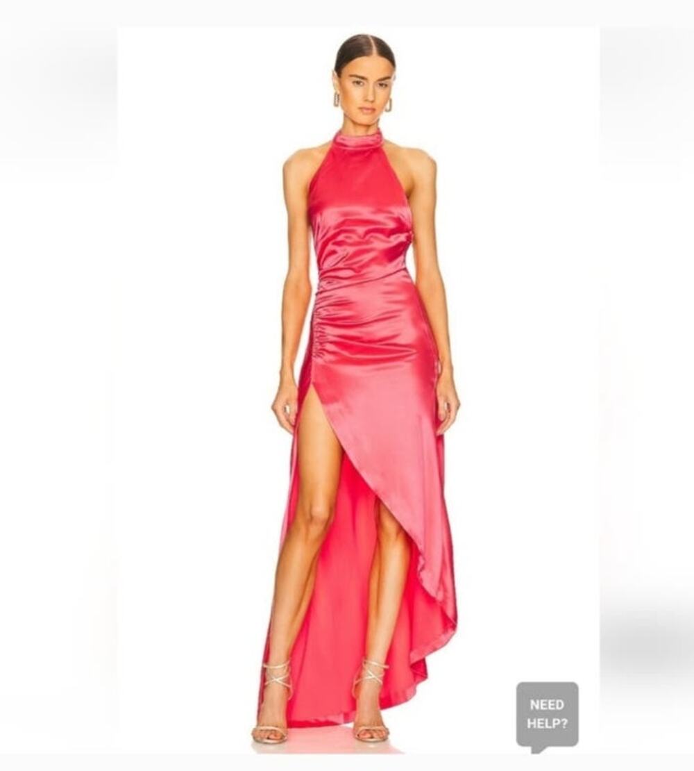 Retrofete Sabrina Dress in Coral Size XL Halter Open Back NWT Sleeveless Maxi